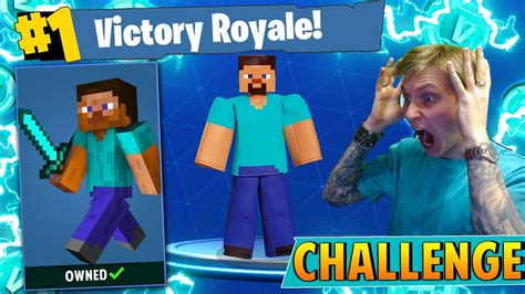 The Minecraft Steve Challenge In Fortnite Battle Royale Youtube
