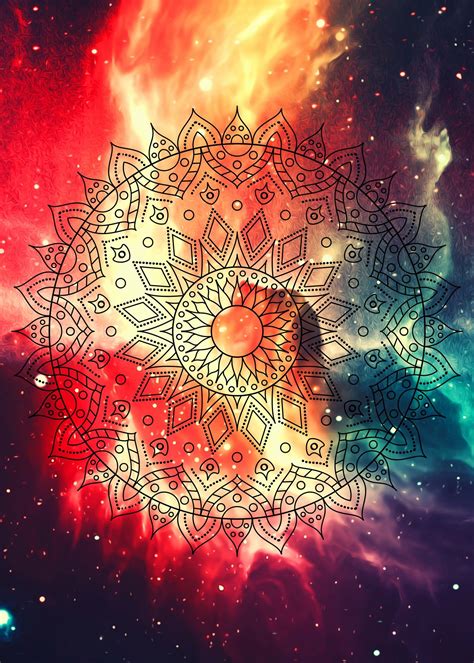Cosmic Space Mandala 3 Poster Picture Metal Print Paint By