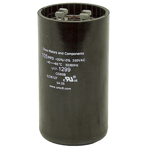 105 126 Mfd 250 Volt Ac Motor Start Capacitor Motor Start Capacitors