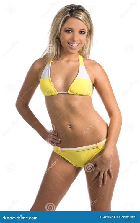 Yellow Bikini Stock Image Image Of Beautiful Girl Women 460523