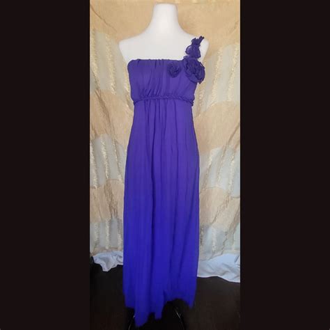 Blue Violet Toga Chiffon Long Gown Prom Wedding Bridesmaid Party
