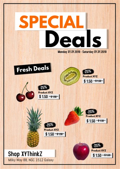 Copy Of Special Deals Product Flyer Poster Discount Sale Retail Food