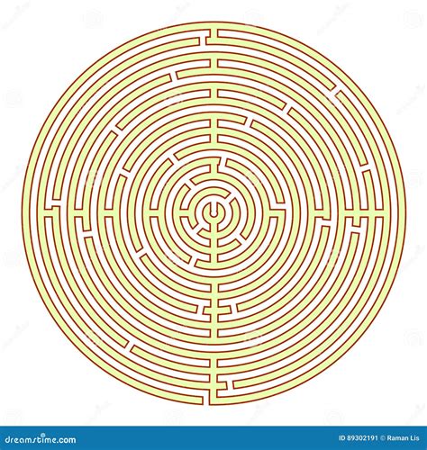 Circular Labyrinth Stock Vector Illustration Of White 89302191