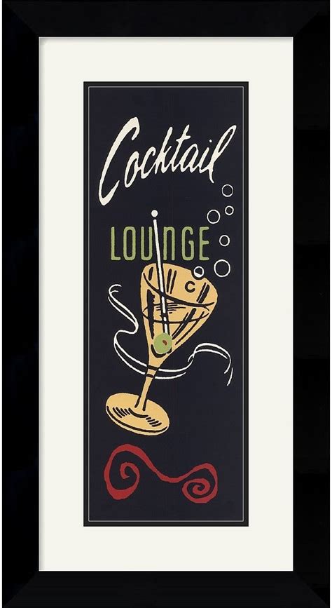 0 040795 Retro Series Cocktail Lounge Framed Print Framed Art Prints Vintage Advertisement