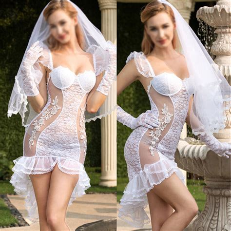 Women Sexy Lingerie Wedding Dress See Through Hot Lingerie Bride