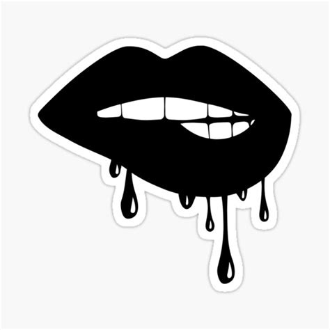 Dripping Lips Sticker For Sale By Erensydm Redbubble