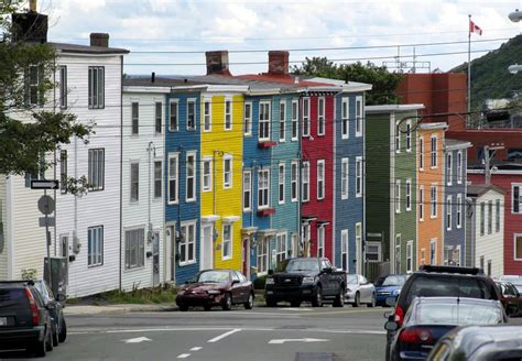 Unforgettable Steep Street Colourful Row Houses Downtown St Johns