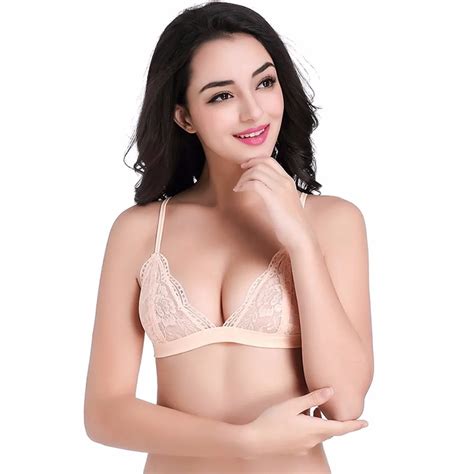 Dropship 2018 New Arrival Women Sexy Push Up Deep V Ultrathin Wire Free Unpadded Lace Brassiere