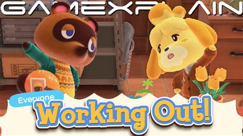 Isabelle And Tom Nook Get A Morning Workout Animal Crossing New