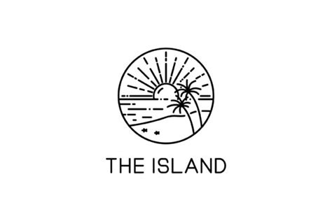 The Island Line Art Logo Graphic By Sabavector · Creative Fabrica