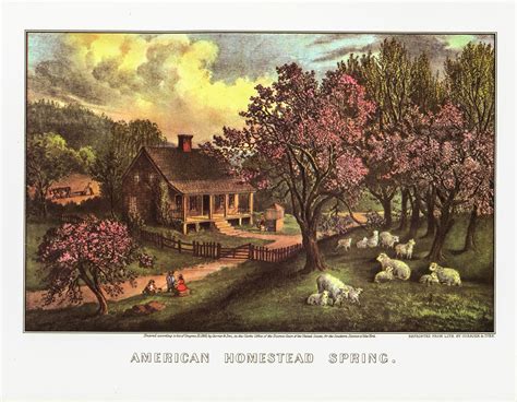 Currier And Ives American Homestead Spring 1869 15 Etsy Currier And