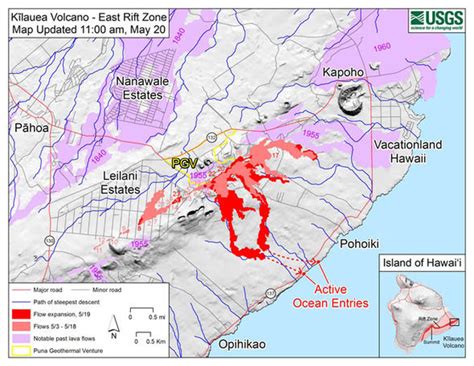Hawaii Volcano Lava Flow Update Latest Map Of Affected Area As Kilauea