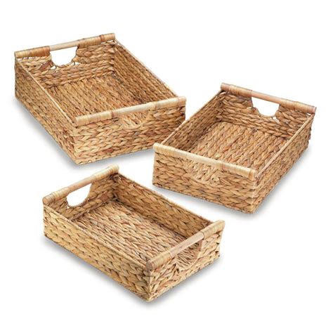 Small Wicker Baskets, Woven Baskets For Storage, Made From Straw (set 