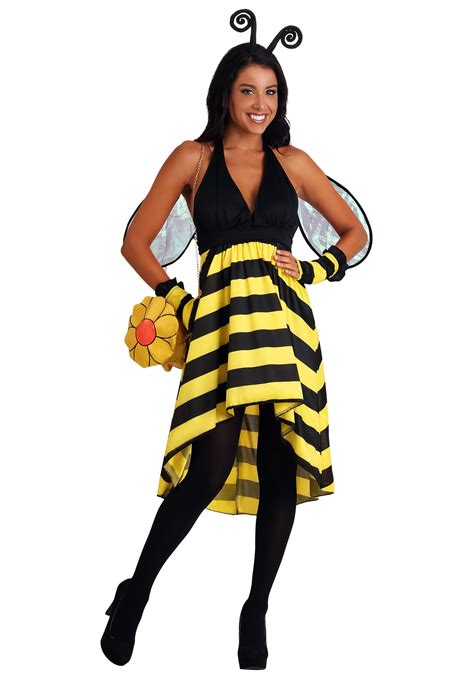 Bumble Bee Mini Dress Sexy Adult Halloween Costume Naughty Skimpy Queen