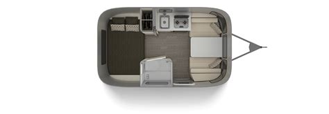 The body is constructed with riveted aluminum panels. Sport 16RB Floorplan | Travel Trailers | Airstream in 2020 ...