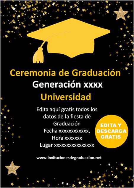 Las Mejores Invitaciones De Graduación Universitaria Para Editar Gratis