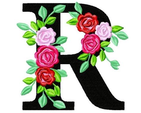 Roses Floral Individual Letter R Garden Flag Monogram Roses Crown