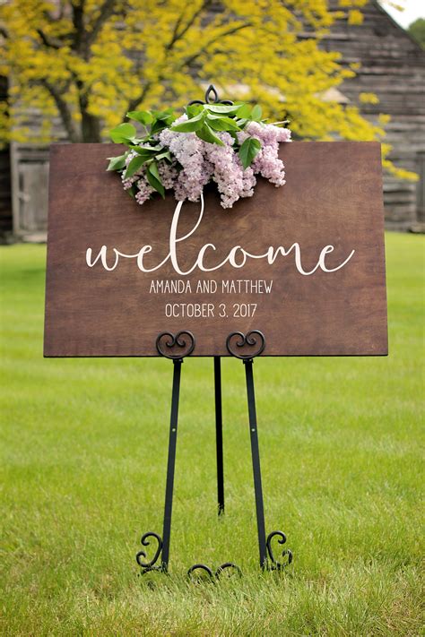 Personalized Wood Wedding Signs Wedding Welcome Sign