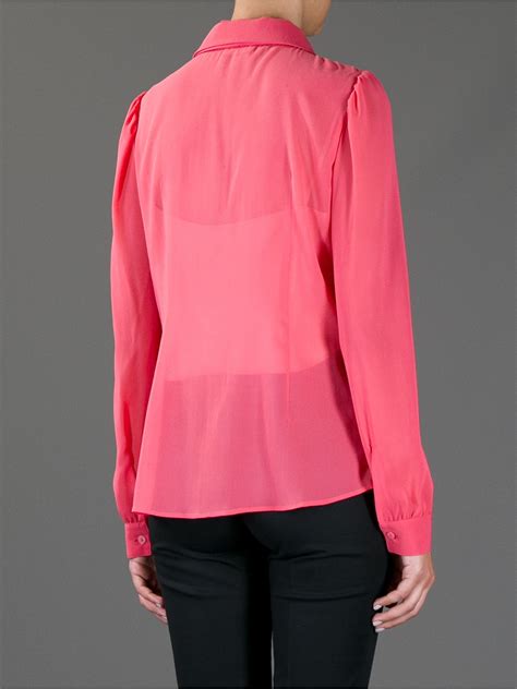 Lyst Red Valentino Pussy Bow Blouse In Pink