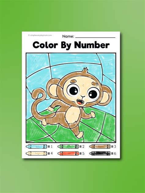 Free Monkey Color By Numbers For Kids