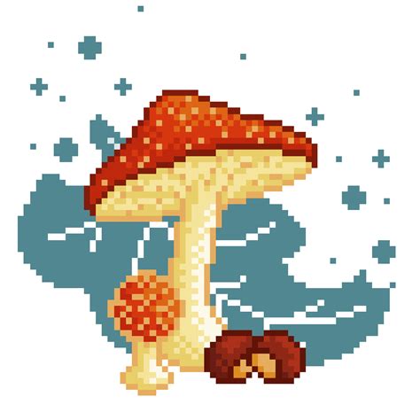 Autumn Mushrooms By Etnoir Pixel Art Landscape Minecraft Pixel Art