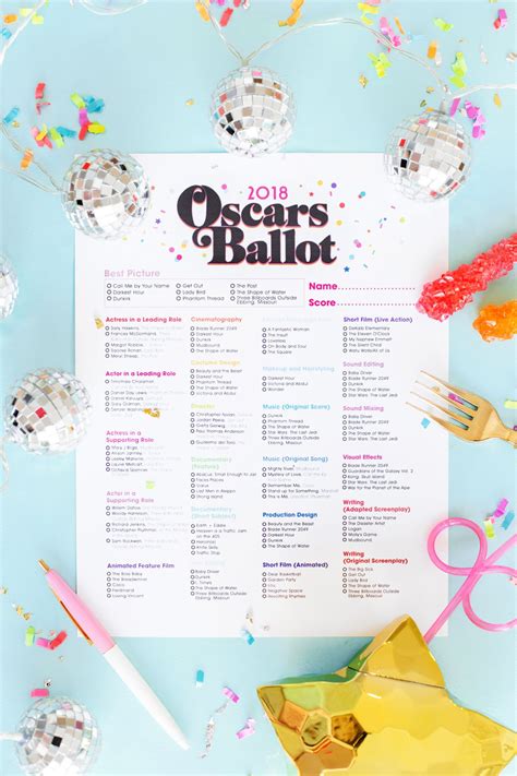 Free Printable 2018 Oscar Ballot Oscar Party Oscars Party Ideas Ideas