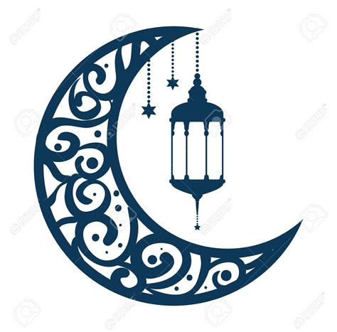 Ramadan Kareem Moon With Lamps Hanging Vector Illustration Design