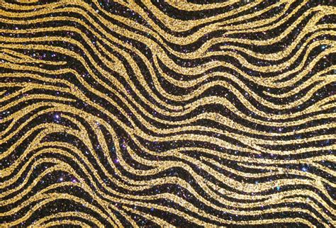 Restocked Chunky Glitter 8x10 Bejeweled Gold Tiger Stripes Metallic