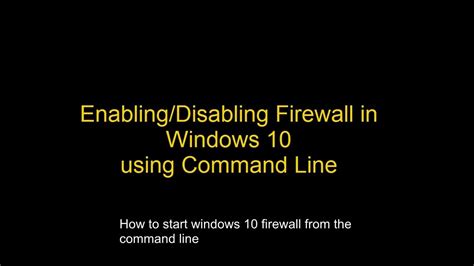 How To Enabledisable Firewall In Windows 10 Using Command Prompt Youtube