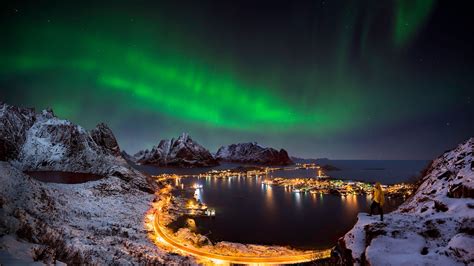 Northern Lights Over Norway Lofoten Islands