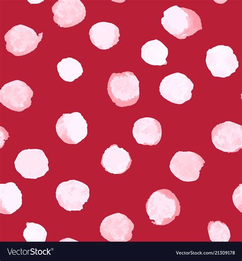 Watercolor Polka Dot Pattern White On Red Vector Image