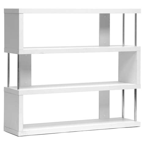 Barnes White 3 Shelf Modern Bookcase White