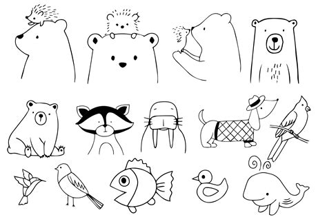 Doodle Animals By Carrtoonz | TheHungryJPEG.com