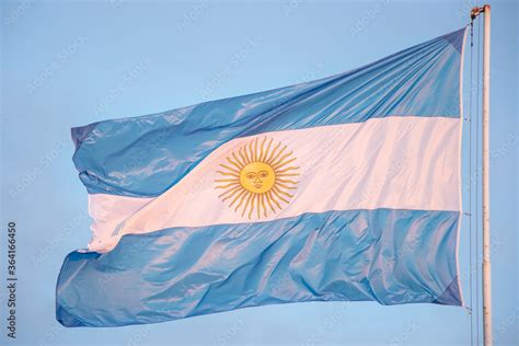 Bandera De Argentina Flameando Stock Photo Adobe Stock