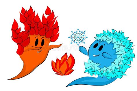 Symbols Of Nature Fire And Ice Stock Illustration Illustration Of