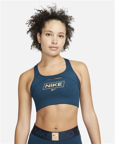 Nike Pro Swoosh Womens Medium Support Non Padded Graphic Sports Bra