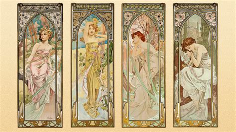 Wallpaper Alphonse Mucha Illustration Art Nouveau Artwork Drawing