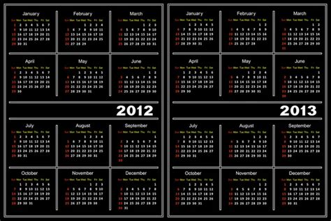 Black Calendar Template — Stock Vector © Silantiy 6435180
