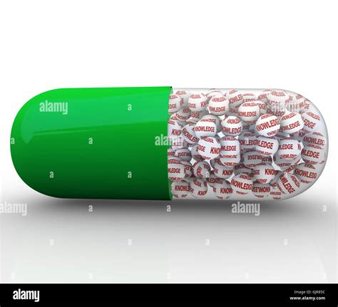 Knowledge - Capsule Pill Filled with Word on Balls Stock Photo - Alamy