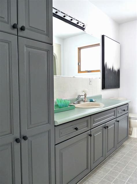 We'll show you how to properly. Charocoal painted bathroom cabinets (Rustoleum Cabinet ...