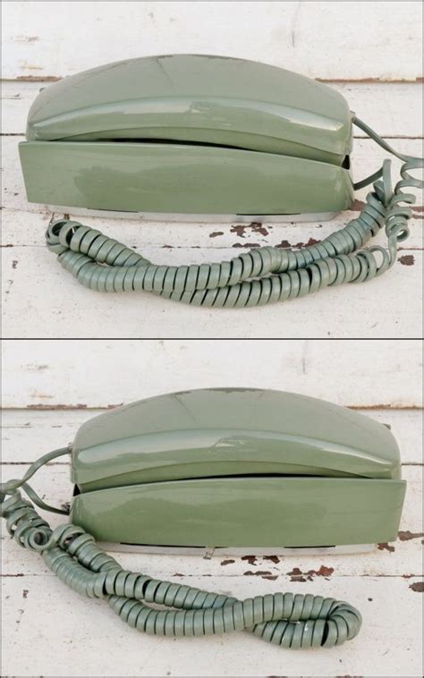 Green Rotary Dial Wall Phone Vintage Avocado Olive Trimline Etsy
