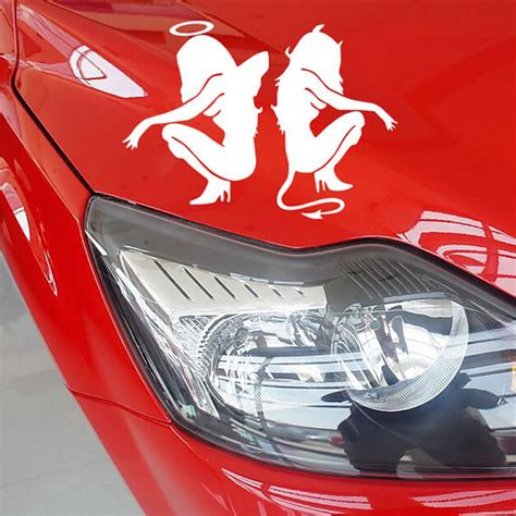 car styling decoration auto motorcycle waterproof angel demon glue sticker covers reflective