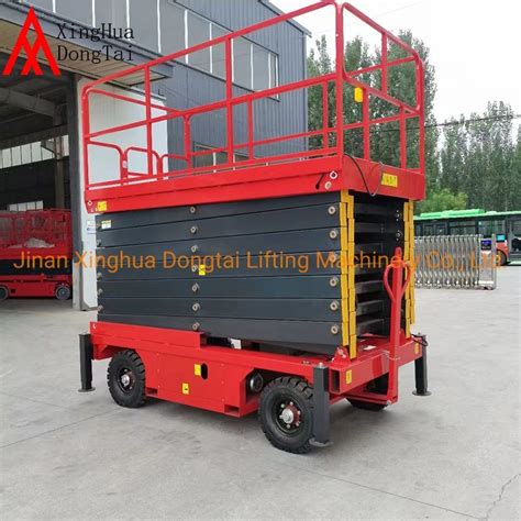 4 18m Mobile Hydraulic Lift Platform Electric Semi Automatic Scissor