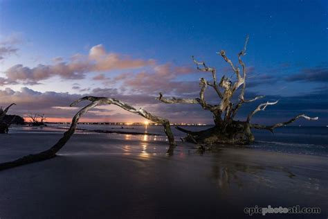 The Sunset And The Stars Over Driftwood Beach Jekyll Island Ga Oc