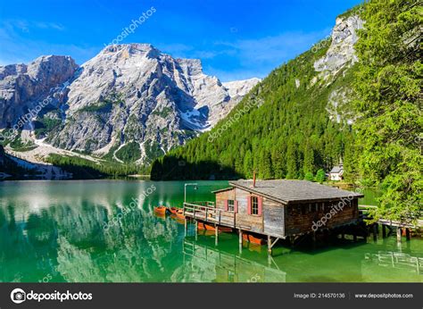 Lake Braies Also Known Pragser Wildsee Lago Braies Dolomites Mountains