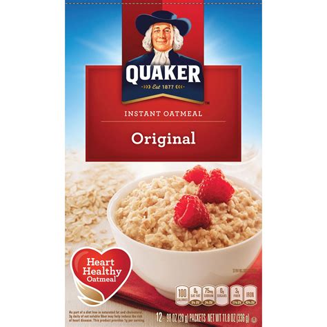 This food is low in saturated fat, and very low in cholesterol and sodium. QKR01210 Quaker Oats Instant Oatmeal | Office Advantage