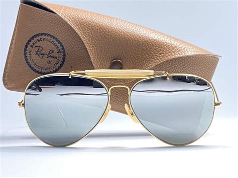 Rare Vintage Ray Ban Aviator Gold Double Mirror 1980s Bandl Sunglasses At 1stdibs