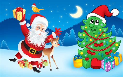 45,000+ vectors, stock photos & psd files. Santa Claus-Christmas tree-decorations-gifts-Cartoon ...