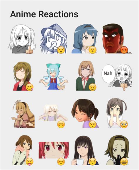 Anime Reactions Sticker Set Stickers