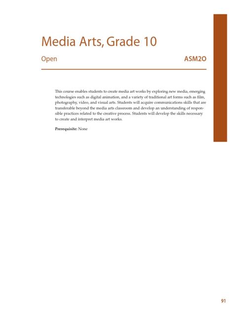 Grade 10 Media Arts Pdf Mass Media Critical Thinking